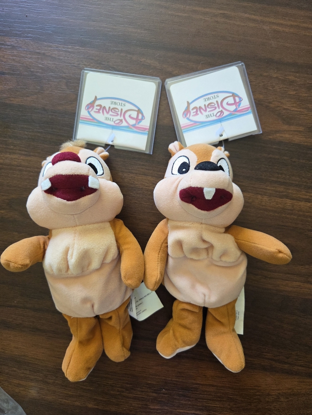 New vintage Disney Store Bean Bag Plush w/ Tags, Chip And Dale